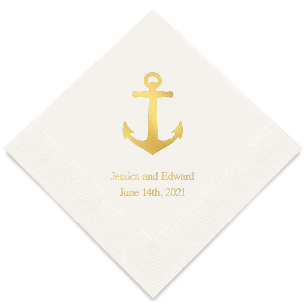 PERSONALIZED FOIL PRINTED PAPER NAPKINS - Anchor
(50/pkg)