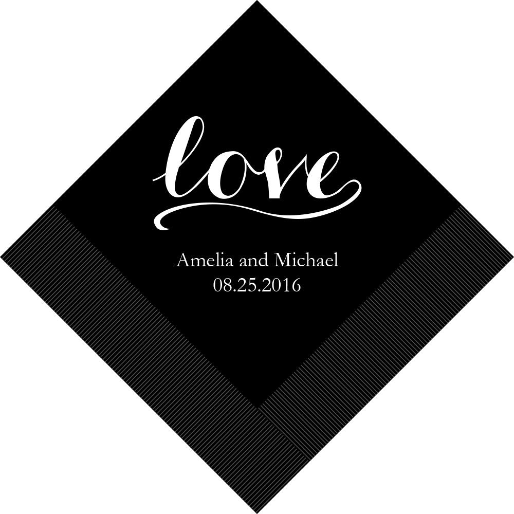 PERSONALIZED FOIL PRINTED PAPER NAPKINS - Love Signature
(50/pkg)