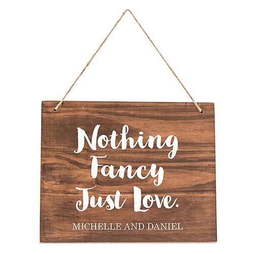 MEDIUM PERSONALIZED WOODEN WEDDING SIGN - NATURAL - SCRIPT PRINT - AyaZay Wedding Shoppe