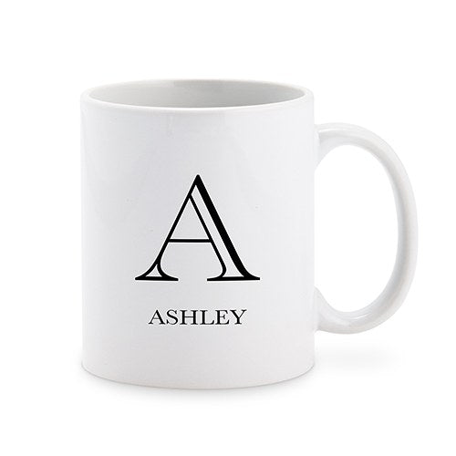 PERSONALIZED COFFEE MUG - CLASSIC MONOGRAM - AyaZay Wedding Shoppe