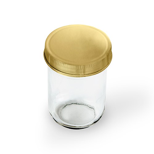 GLASS MASON JAR WITH GOLD LID FAVOUR (12/pkg) - AyaZay Wedding Shoppe
