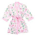 PINK WATERCOLOR FLORAL SILKY KIMONO ROBE ON PINK - AyaZay Wedding Shoppe