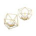 SMALL GOLD METAL GEO TEALIGHT HOLDER - SET OF 2 - AyaZay Wedding Shoppe