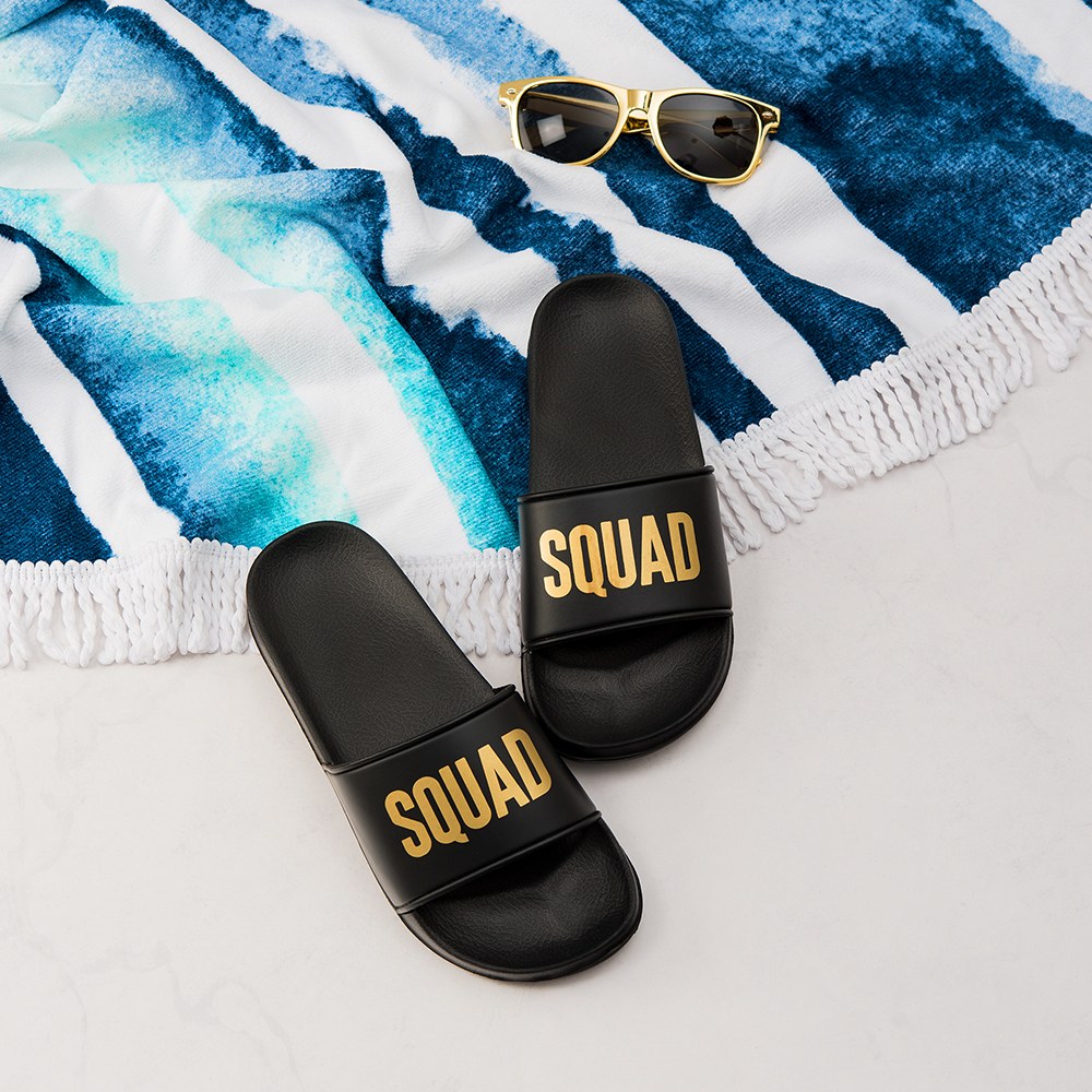 WOMEN'S BRIDAL PARTY SLIDES SANDALS - SQUAD