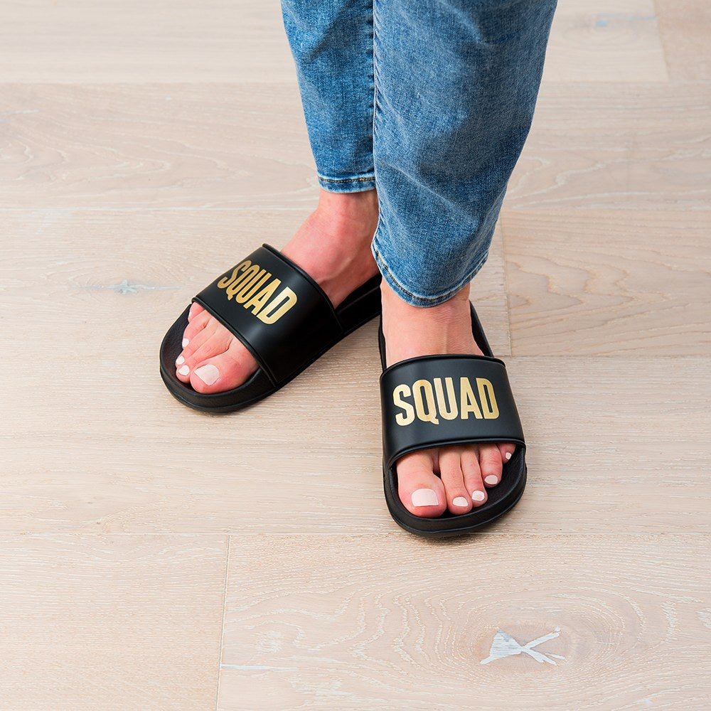 WOMEN'S BRIDAL PARTY SLIDES SANDALS - SQUAD