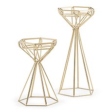 TALL GOLD GEOMETRIC CANDLE HOLDER SET - AyaZay Wedding Shoppe
