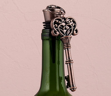 VINTAGE KEY ORNAMENTAL BOTTLE STOPPER (4/pkg) - AyaZay Wedding Shoppe