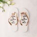 WOMEN'S WHITE & ROSE GOLD FLIP FLOPS WITH BOW - MRS