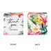 MINI CUSTOM PRINTED SQUARE PAPER FAVOR BOXES - TROPICAL FLORAL thank you