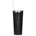 PERSONALIZED BLACK STAINLESS STEEL DRINK TUMBLER - CONTEMPORARY VERTICAL PRINT