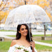 LARGE CLEAR PLASTIC BUBBLE WEDDING UMBRELLA - LOVE IS THE AIR