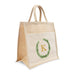 PERSONALIZED WOVEN JUTE MEDIUM TOTE BAG WITH POCKET -  LOVE WREATH MONOGRAM