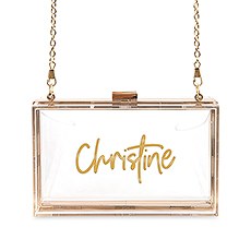 PERSONALIZED ACRYLIC BOX CLUTCH - SCRIPT FONT