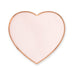 LARGE ROSE GOLD HEART DISPOSABLE PAPER PARTY PLATES (8/pkg)