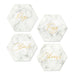 HEXAGONAL PAPER DRINK COASTERS - GEO MARBLE (set of 12)