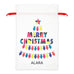 LARGE PERSONALIZED DRAWSTRING SANTA SACK FOR GIFTS -  MERRY CHRISTMAS