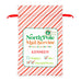LARGE PERSONALIZED DRAWSTRING SANTA SACK FOR GIFTS -  NORTH POLE DELIVERY