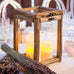 RUSTIC WOOD & GLASS BOX WITH HINGED LID