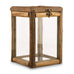 RUSTIC WOOD & GLASS BOX WITH HINGED LID
