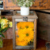 RUSTIC WOOD & GLASS BOX WITH HINGED LID