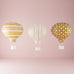 HOT AIR BALLOON PAPER LANTERN SET IN GOLD AND WHITE (3/pkg) - AyaZay Wedding Shoppe