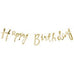 HAPPY BIRTHDAY BANNER - METALLIC GOLD - AyaZay Wedding Shoppe