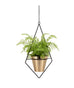 Diamond Frame 4.5" Diameter Brushed Gold Hanging Metal Drop Pot