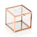 SMALL GLASS JEWELRY BOX WITH ROSE GOLD EDGES - GARLAND UNDER ETCHING - AyaZay Wedding Shoppe