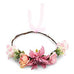 BRIDAL PARTY FLOWER CROWN WREATH - LIGHT PINK DAHLIA MEDLEY