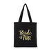 BRIDE TRIBE BLACK CANVAS TOTE BAG - AyaZay Wedding Shoppe