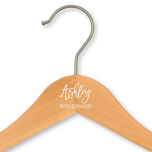 PERSONALIZED WOODEN WEDDING HANGER - CALLIGRAPHIC NAME PRINTING - AyaZay Wedding Shoppe