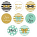 CELEBRATION SMALL ROUND STICKER ASSORTMENT SET (40/pkg) - AyaZay Wedding Shoppe