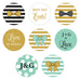 CELEBRATION SMALL ROUND STICKER ASSORTMENT SET (40/pkg) - AyaZay Wedding Shoppe