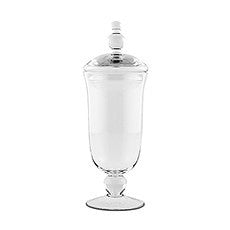 DECORATIVE PEDESTALLED APOTHECARY  JAR WITH BELL SHAPED BOWL - AyaZay Wedding Shoppe