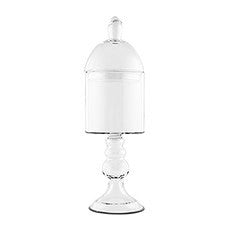 DECORATIVE PEDESTALLED APOTHECARY JAR WITH STRAIGHT SIDED BOWL - AyaZay Wedding Shoppe