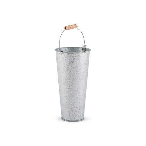 GALVANIZED FLOWER MARKET BUCKET WITH HANDLE - SMALL - AyaZay Wedding Shoppe
