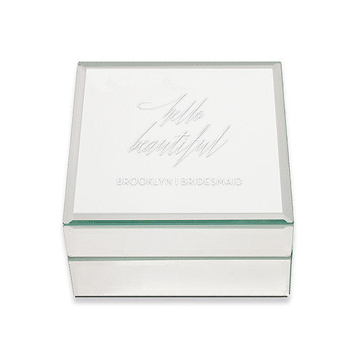 MIRRORED JEWELLERY BOX - HELLO BEAUTIFUL PRINTING - AyaZay Wedding Shoppe