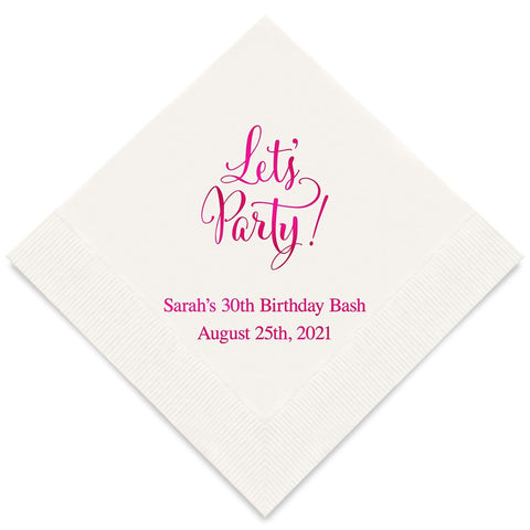 PERSONALIZED FOIL PRINTED PAPER NAPKINS - Let’s Party!

(50/pkg)