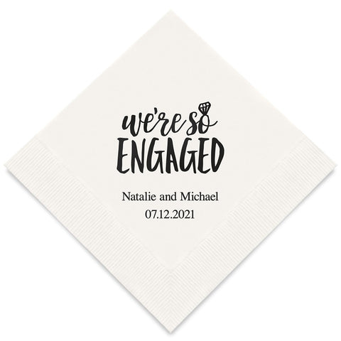 PERSONALIZED FOIL PRINTED PAPER NAPKINS - We’re So Engaged

(50/pkg)