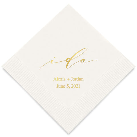 PERSONALIZED FOIL PRINTED PAPER NAPKINS - I Do
(50/pkg)