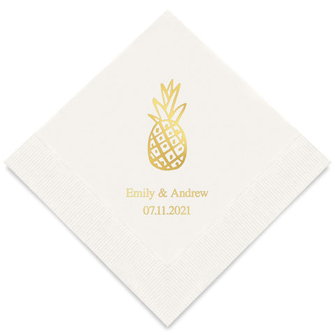 PERSONALIZED FOIL PRINTED PAPER NAPKINS - Pineapple

(50/pkg)