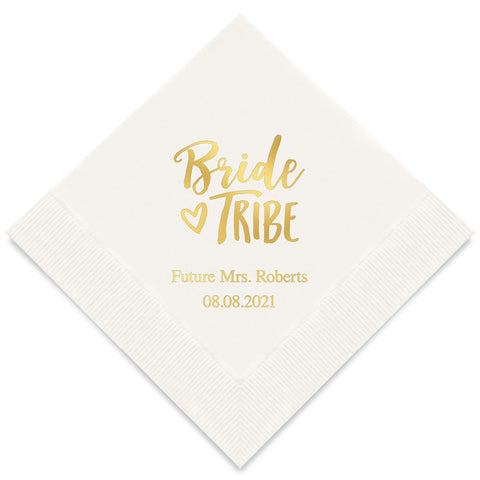 PERSONALIZED FOIL PRINTED PAPER NAPKINS - Bride Tribe

(50/pkg)