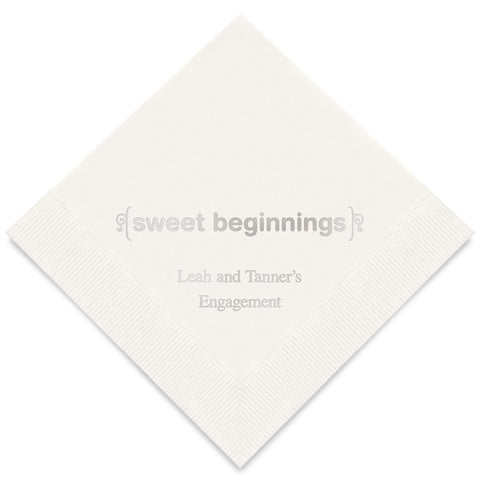 PERSONALIZED FOIL PRINTED PAPER NAPKINS - Sweet Beginnings

(50/pkg)