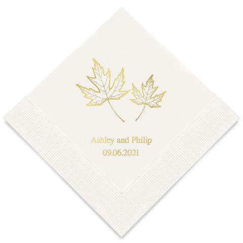 PERSONALIZED FOIL PRINTED PAPER NAPKINS - Fall Leaf

(50/pkg)