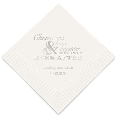 PERSONALIZED FOIL PRINTED PAPER NAPKINS - Wedding Cheer (50/pkg)