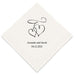 PERSONALIZED FOIL PRINTED PAPER NAPKINS - Double Hearts (50/pkg)