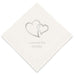 PERSONALIZED FOIL PRINTED PAPER NAPKINS - Linked Double Hearts
 (50/pkg)