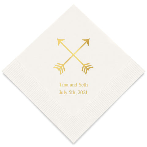 PERSONALIZED FOIL PRINTED PAPER NAPKINS - Double Arrows

(50/pkg)