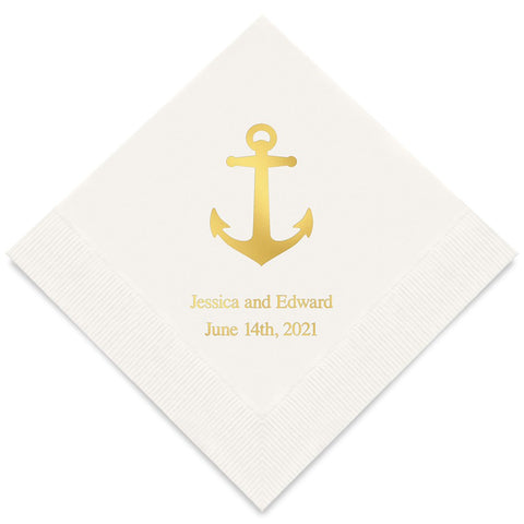 PERSONALIZED FOIL PRINTED PAPER NAPKINS - Anchor

(50/pkg)