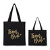 TEAM BRIDE BLACK CANVAS TOTE BAG - AyaZay Wedding Shoppe